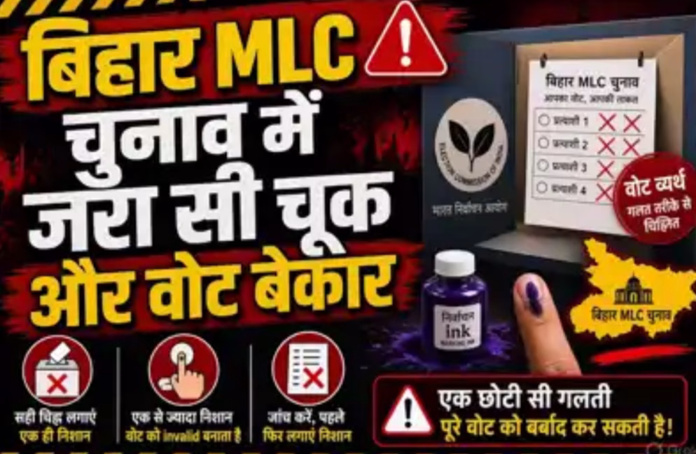 बिहार एमएलसी चुनाव: बैंगनी स्केच पेन से ही दर्ज करें प्राथमिकता, जरा सी चूक से रद्द हो सकता है मतपत्र